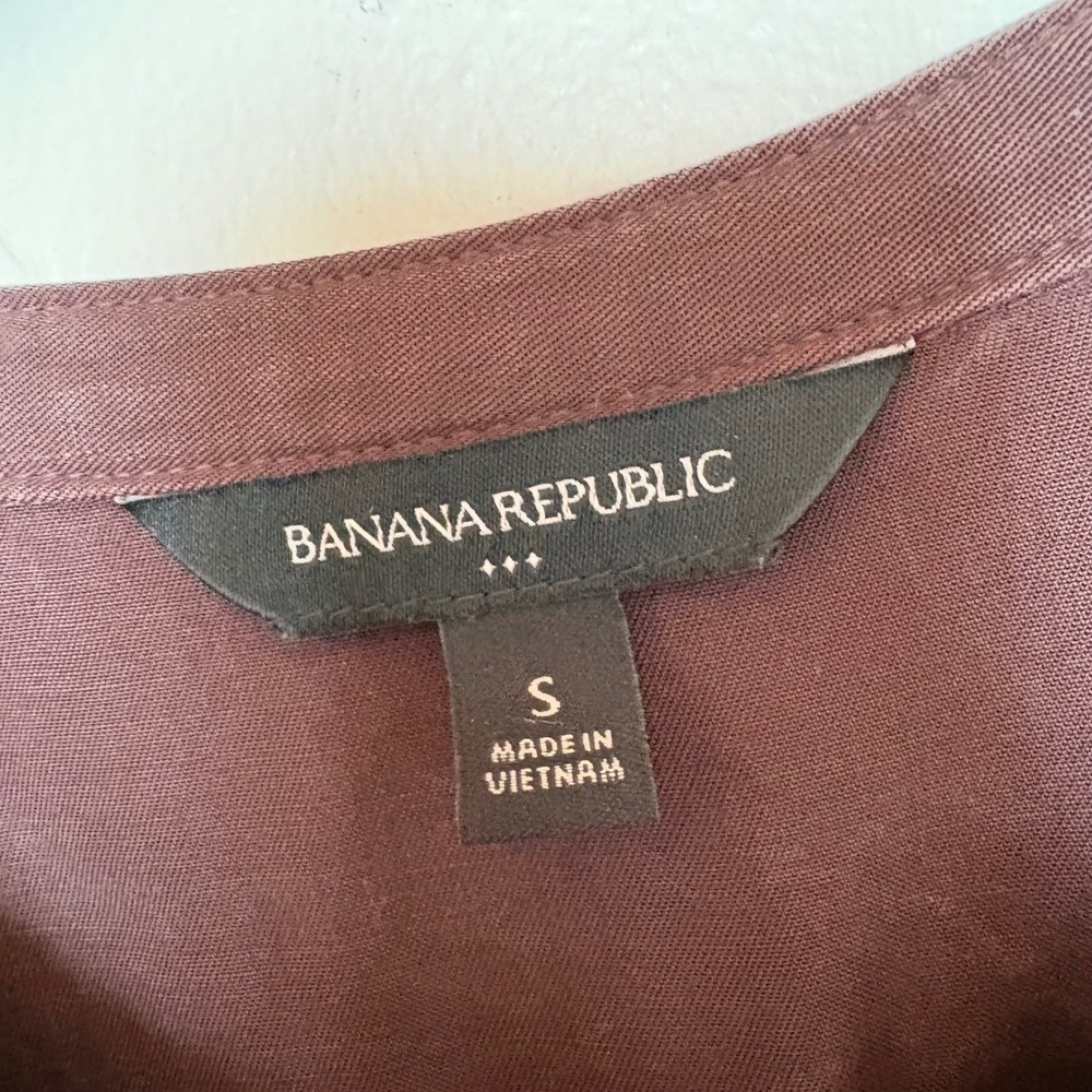 Banana Republic Short Sleeve Shirt Dress in Dark Brown - Picture 3 of 7
